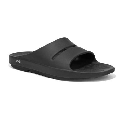 Oofos Ooahh Black Slide Sandal