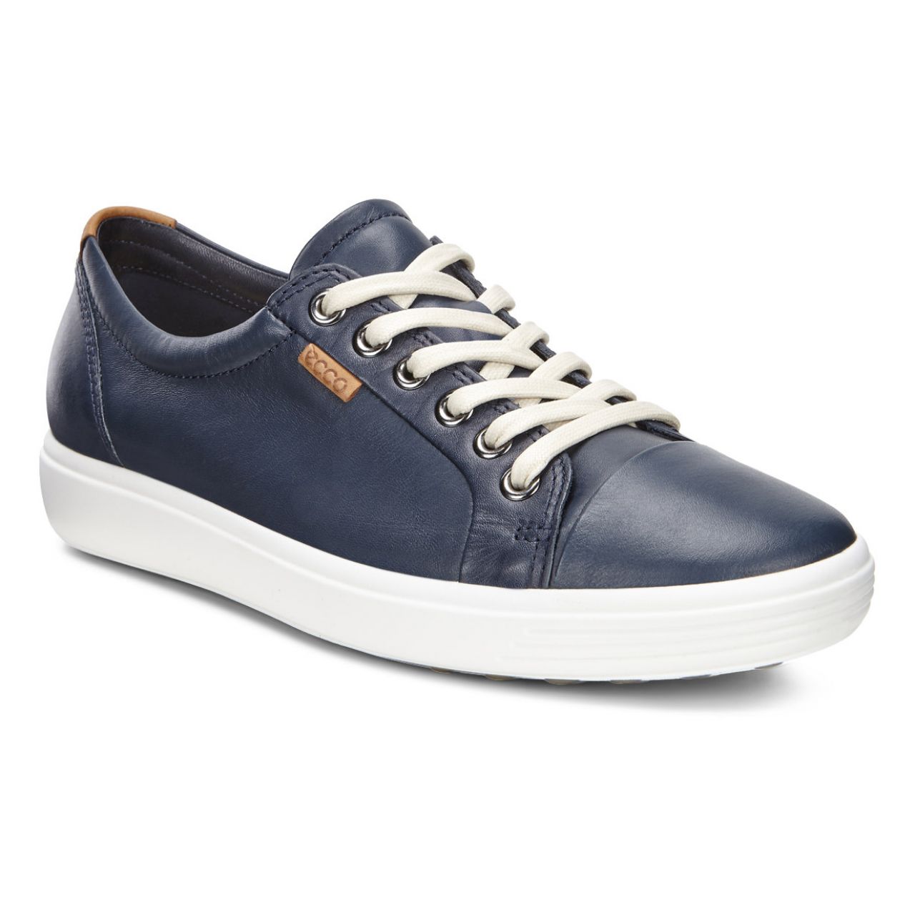 ECCO Women's Soft 7 Sneaker Blue Leather | Laurie's Shoes