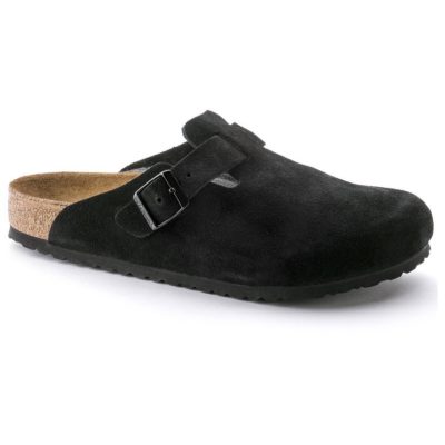 Birkenstock Boston Soft-Footbed Black Suede