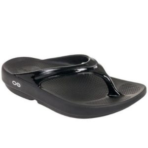 Oofos OOlala Black Thong Sandal