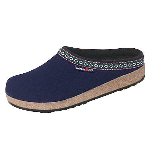 Haflinger GZ10 Classic Wool Grizzly Clog Navy
