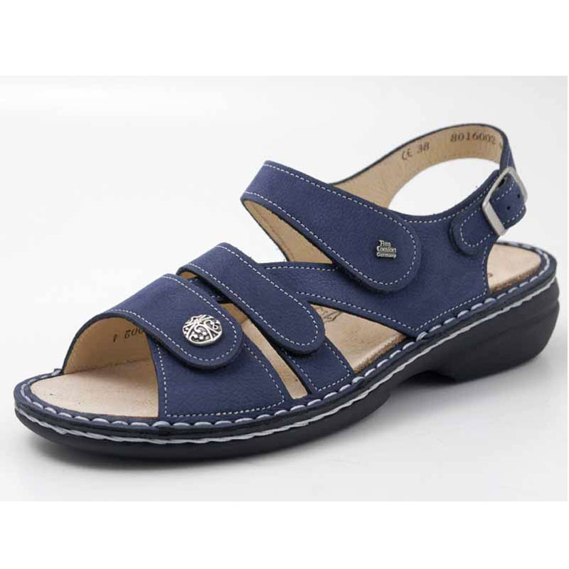 Finn Comfort Women's Gomera Sandal Blue Leather | Laurie's Shoes