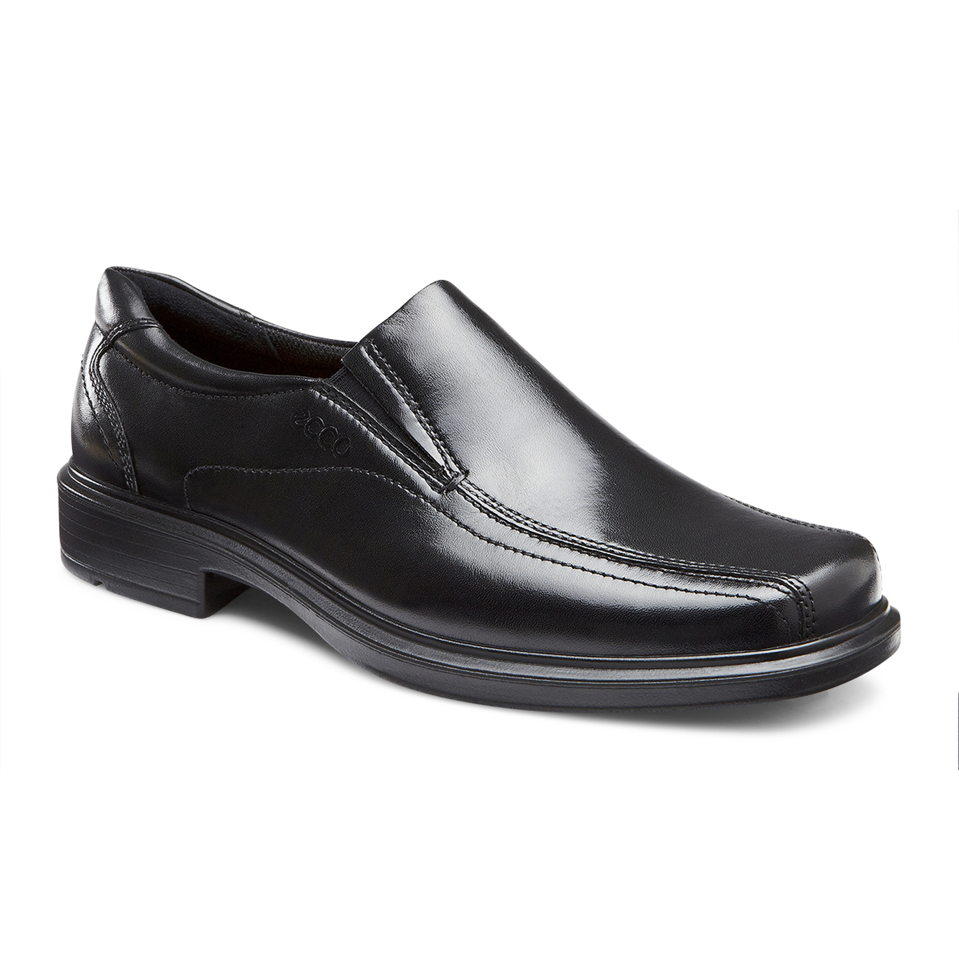 ECCO Men's Helsinki Bike Toe Slip On Black Leather | Laurie's Shoes