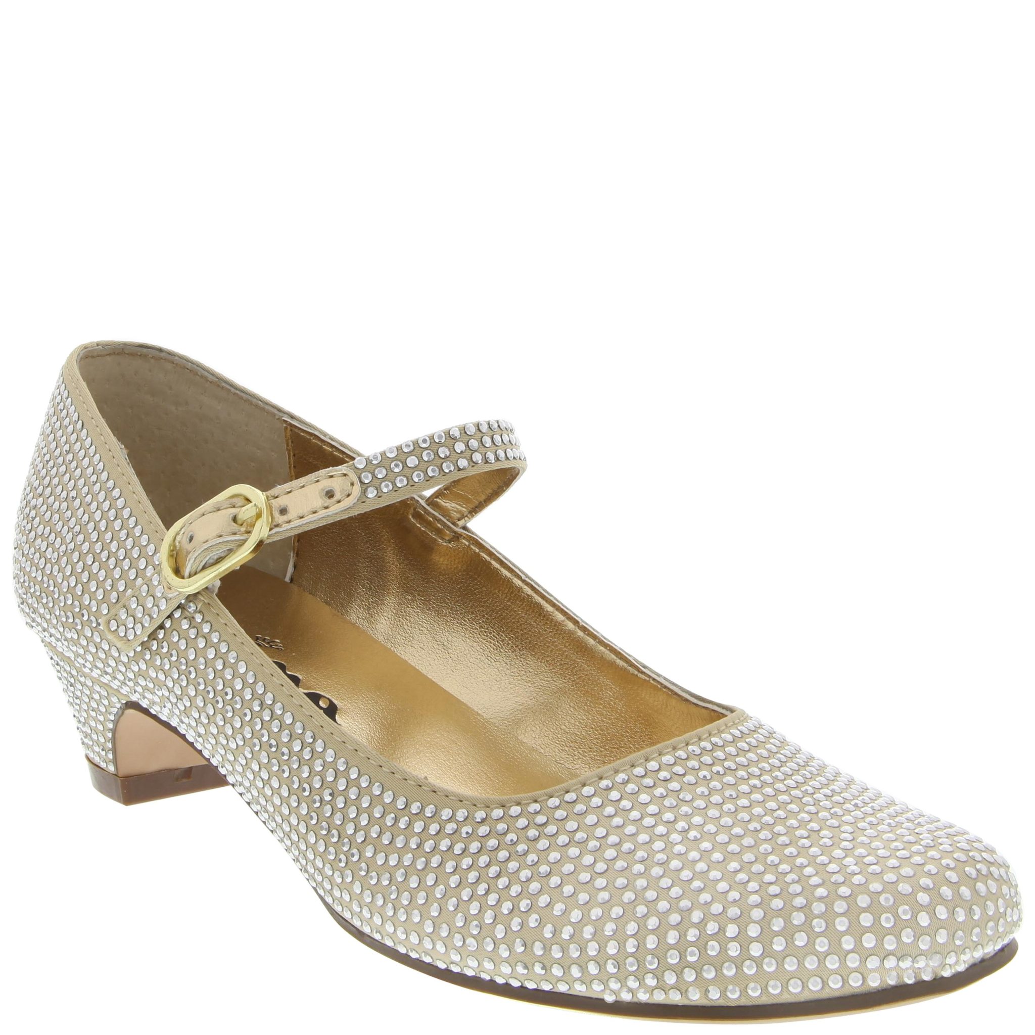 Nina Kid's Zelia Gold Satin Studs | Laurie's Shoes