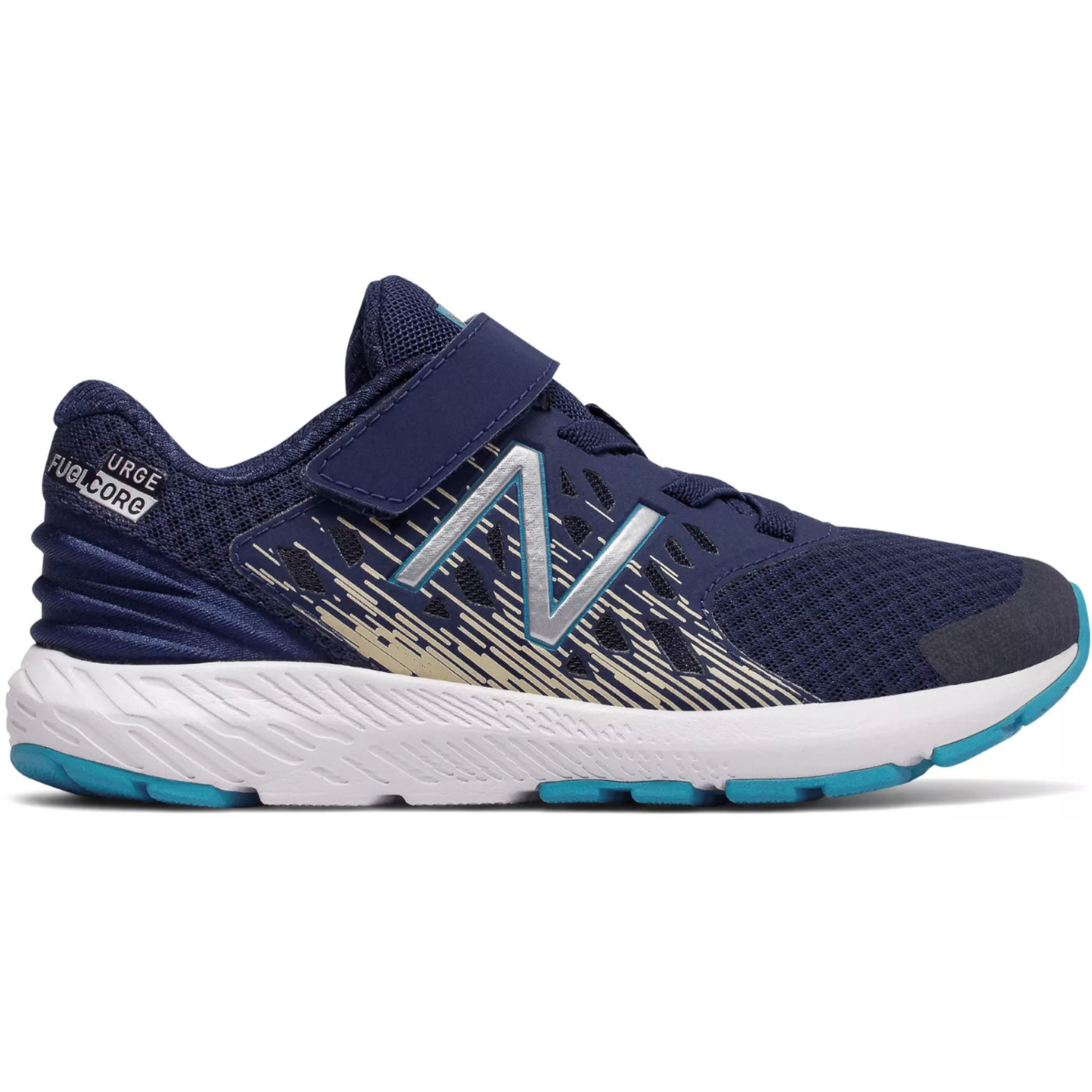 New Balance FuelCore Urge v2 Navy with Teal Velcro Kid | Laurie's Shoes