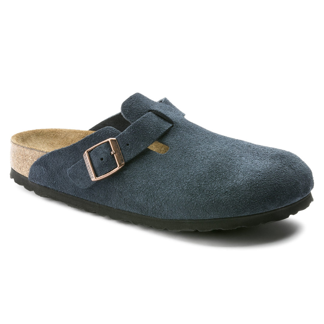 navy suede birkenstock arizona