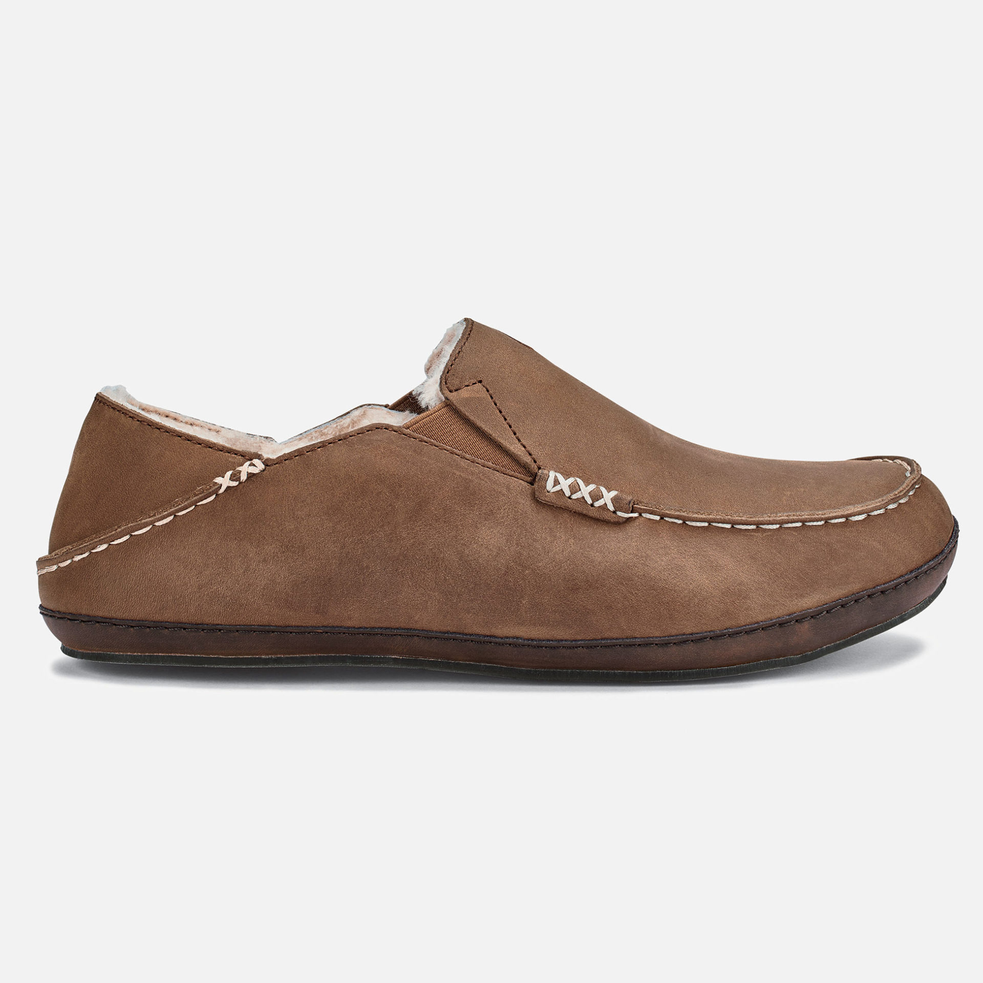 olukai men's moloa slipper 11 dark wood