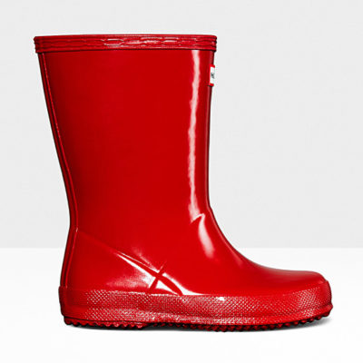 Hunter Little Kid's First Classic Gloss Rain Boots Military Red