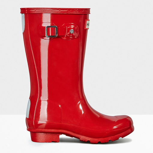 Hunter Original Big Kid's Gloss Rain Boots Military Red