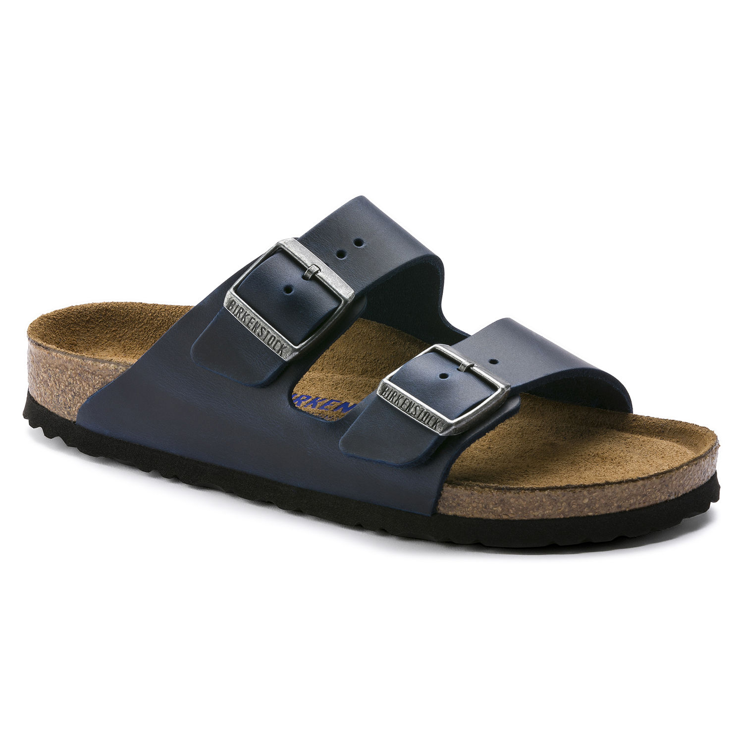 Birkenstock Arizona Soft-Footbed Oiled Nubuck Leather Blue | Laurie's Shoes