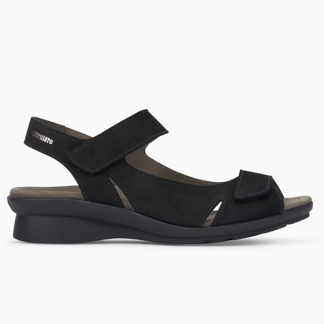 Mephisto Women's Perry Sandal Black Leather | Laurie's Shoes