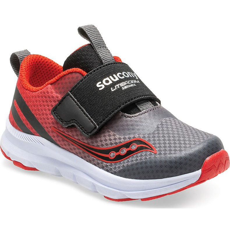 Saucony Kid's Liteform Sneaker Grey/Red | Laurie's Shoes