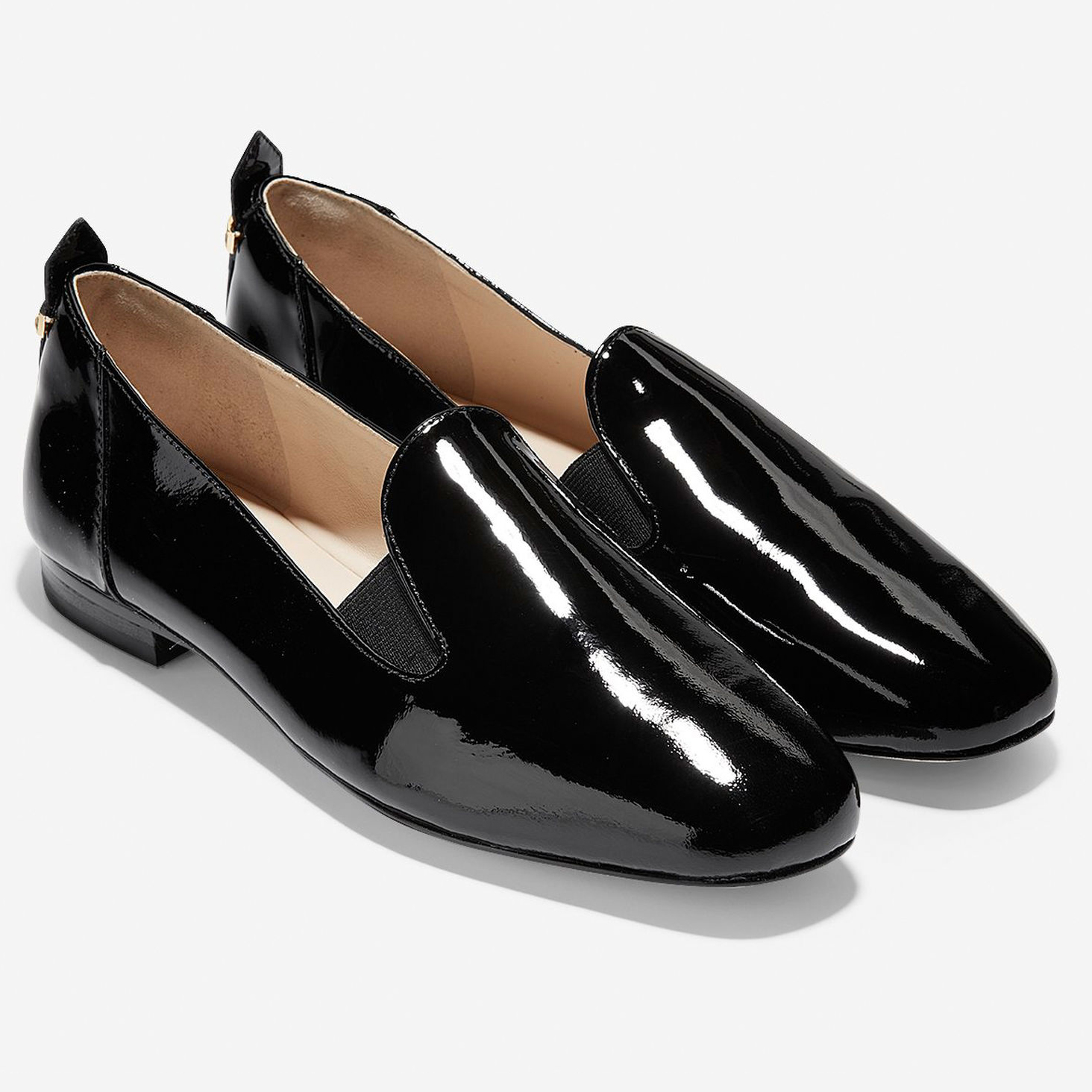 womens black loafers leather