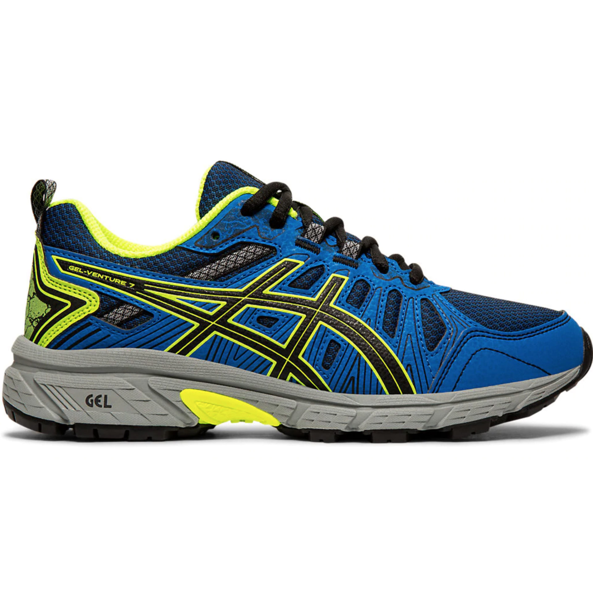 Asics Kid's GEL-Venture 7 GS Black/Safety Yellow | Laurie's Shoes