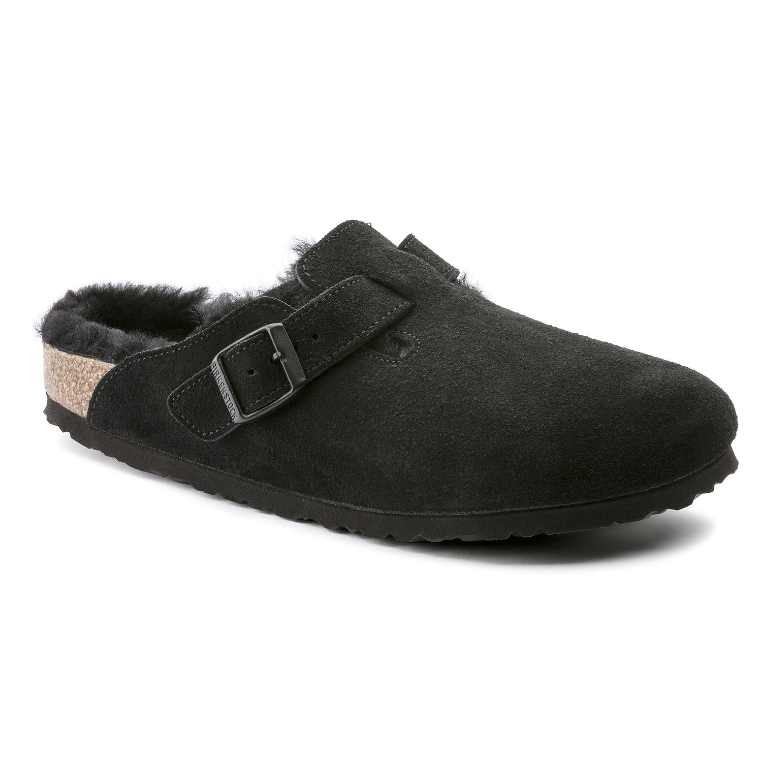 birkenstock boston shearling black