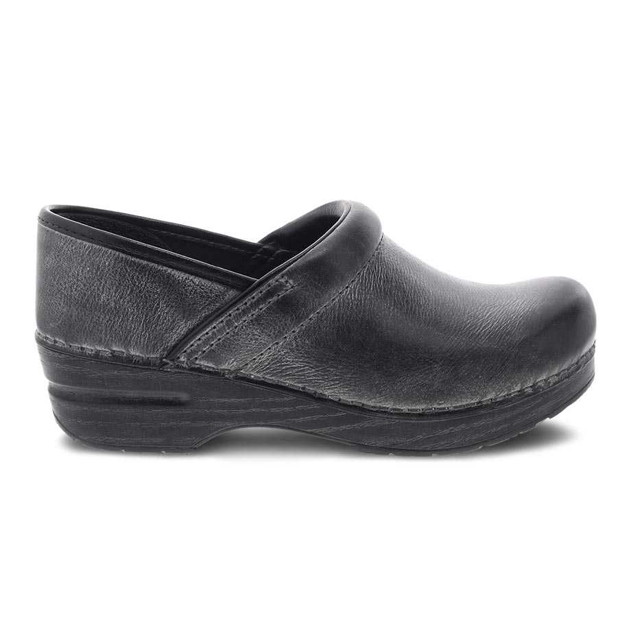 Dansko Women's Professional Clog Charcoal Distressed Leather | Laurie's ...