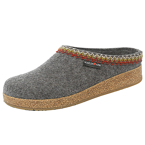 Haflinger Zig Zag Wool Felt Clog Grey 