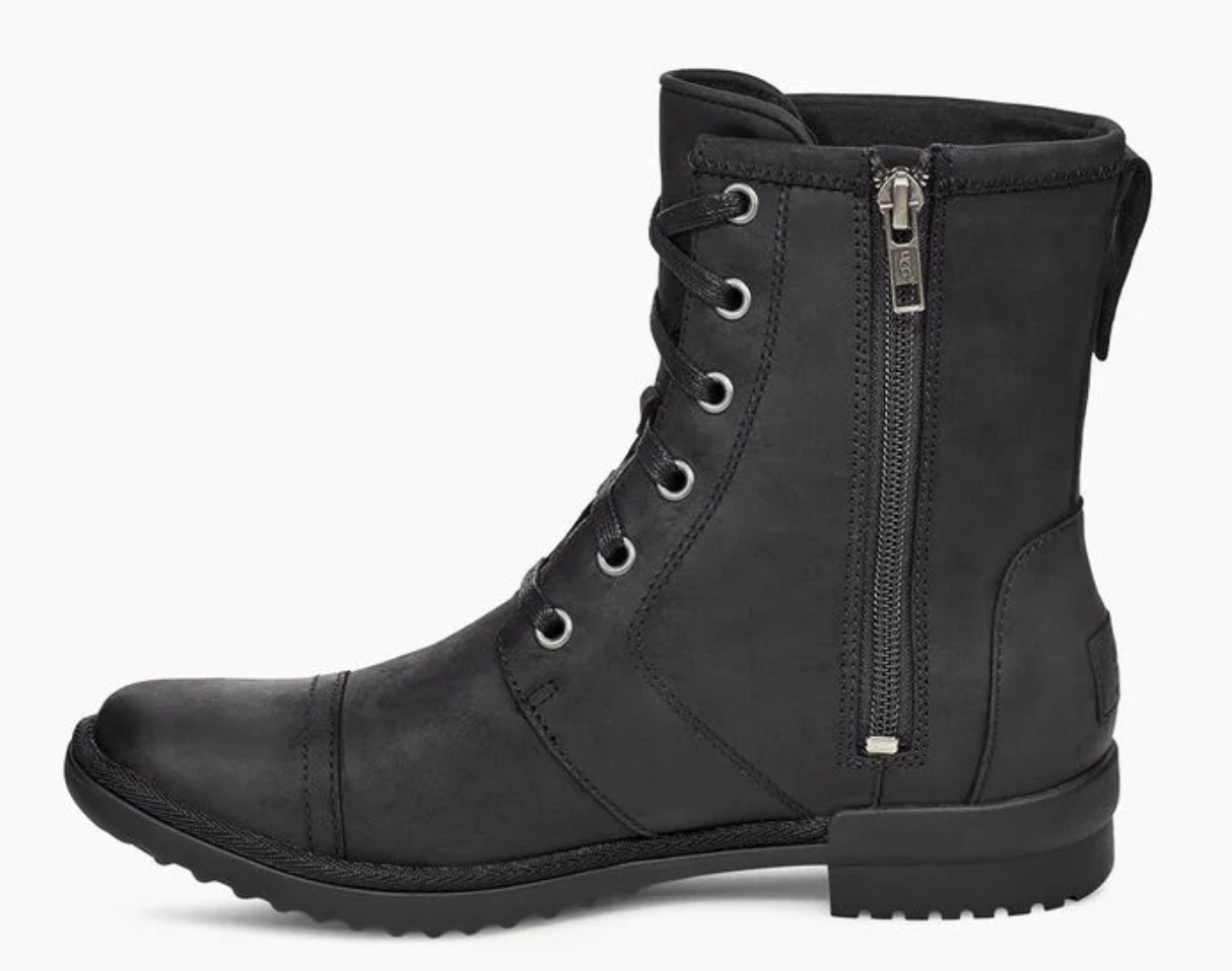 black leather uggs womens