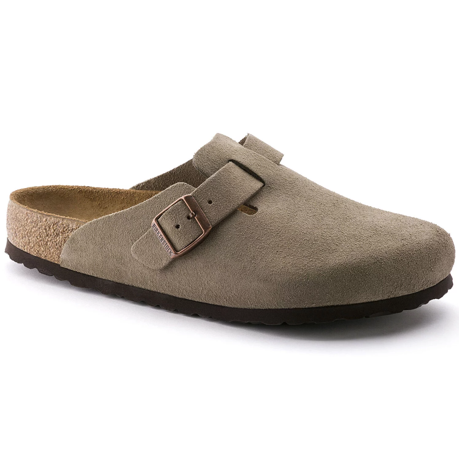 Birkenstock Boston Soft-Footbed Taupe | Laurie's Shoes