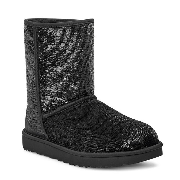 classic short sequin boot black