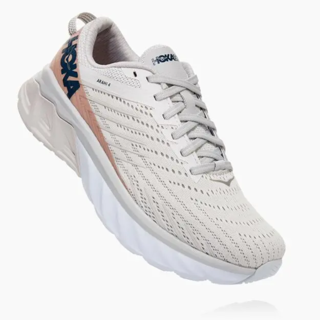 hoka white and rose gold