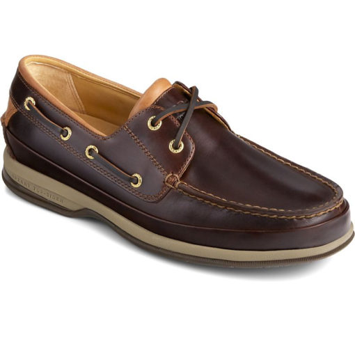 Sperry Men's Gold Cup ASV 2-Eye Boat Shoe Amaretto Leather | Laurie's Shoes