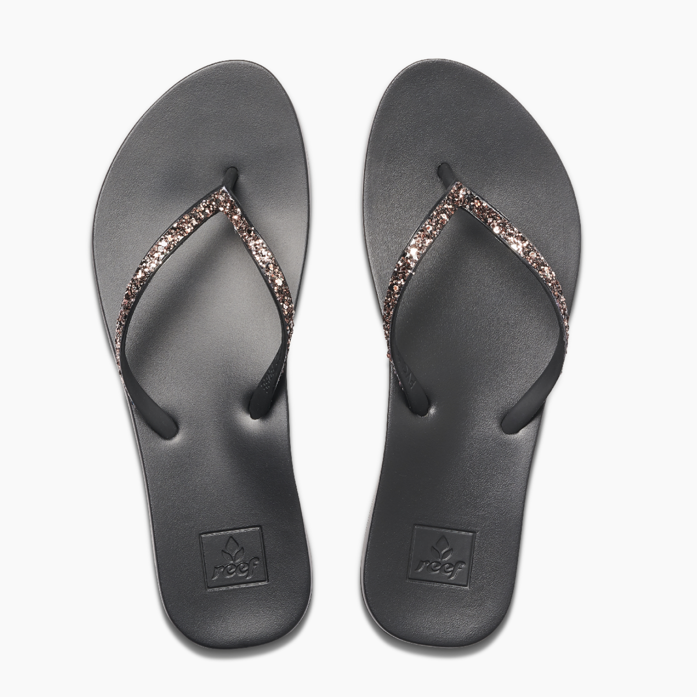 reef black cushion flip flops