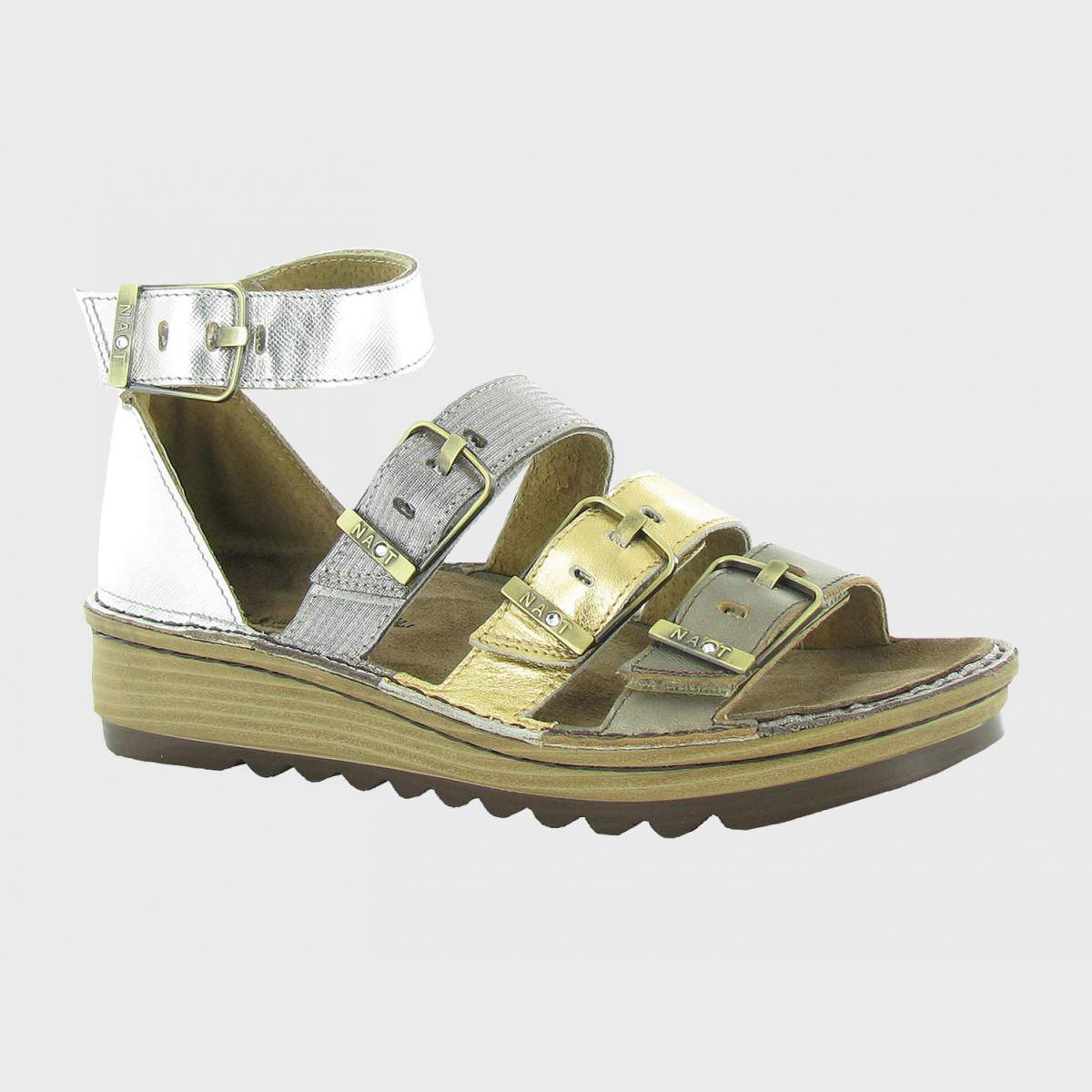 naot sandals gold