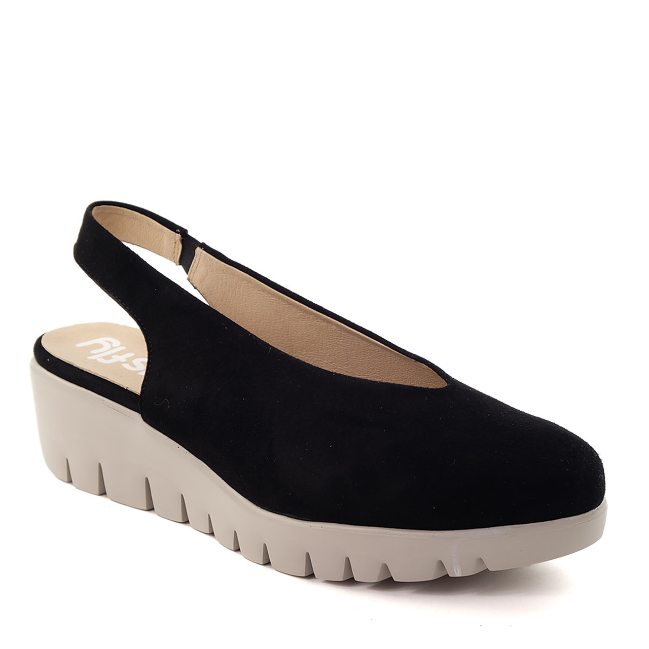 wide fit black sling back shoes