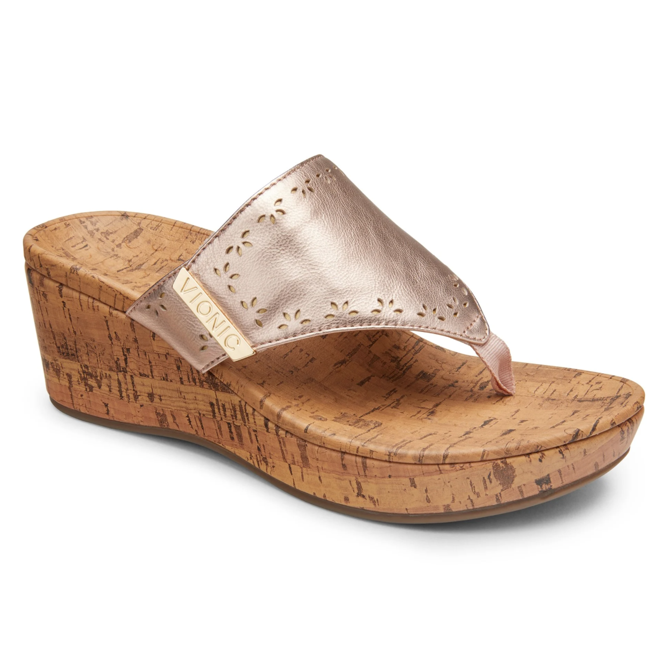 vionic sandals rose gold