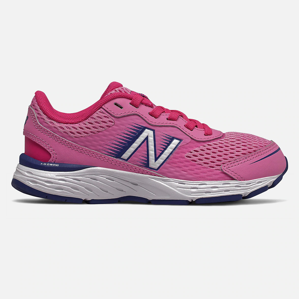 New Balance Kid's Bungee Lace 680v6 Pink & Blue | Laurie's Shoes