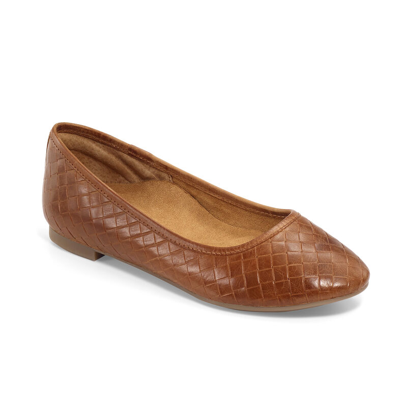 cognac ballet flats