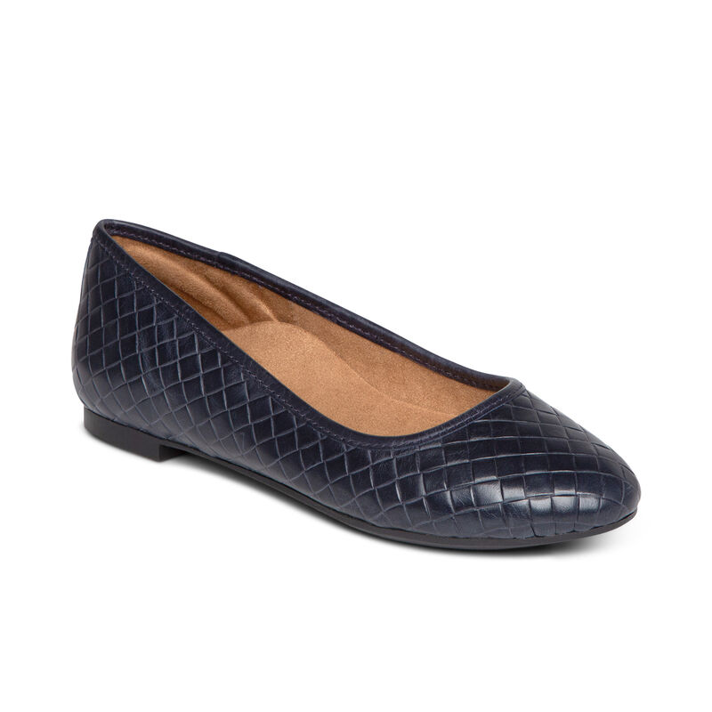 Aetrex Women's Lyla Ballet Flat Navy Laurie's Shoes
