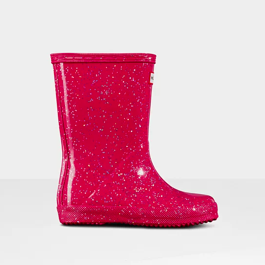 red glitter rain boots