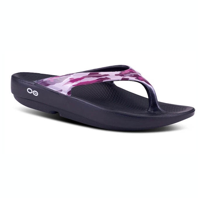 Oofos Women's OOlala Sandal Purple Camo | Laurie's Shoes