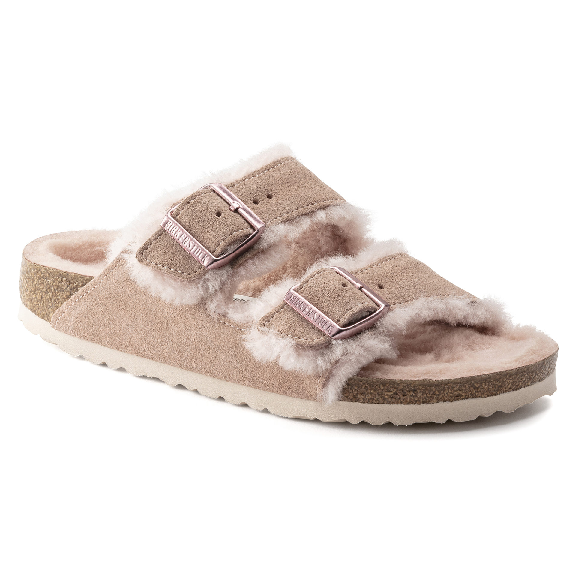 Ansvarlige person Fatal ustabil Birkenstock Arizona Shearling Sandal Suede Leather Light Rose | Laurie's  Shoes