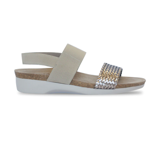 Munro Women's Pisces Sandal Gunmetal Woven | Laurie's Shoes