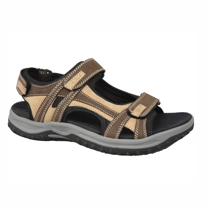 Drew Men's Warren Sandal Brown/Tan | Laurie's Shoes