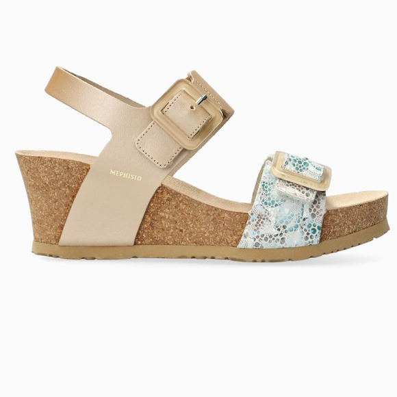 Mephisto Women's Lissia Wedge Sandal Platinum | Laurie's Shoes