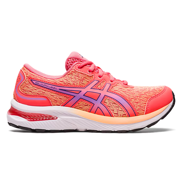 Asics Kid's Gel-Cumulus 24 GS Papaya/Purple | Laurie's Shoes