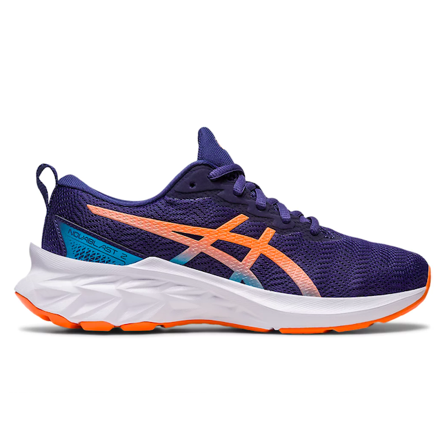 Asics Kid's Novablast 2 Grade School Indigo Blue/Sun Peach | Laurie's Shoes