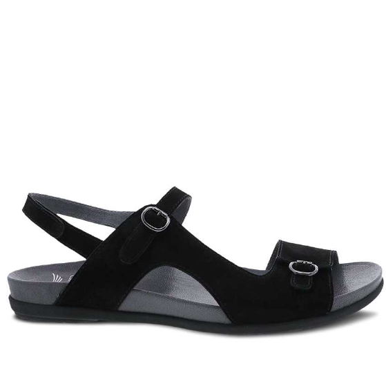 Dansko Women's Jordyn Sandal Black Nubuck | Laurie's Shoes