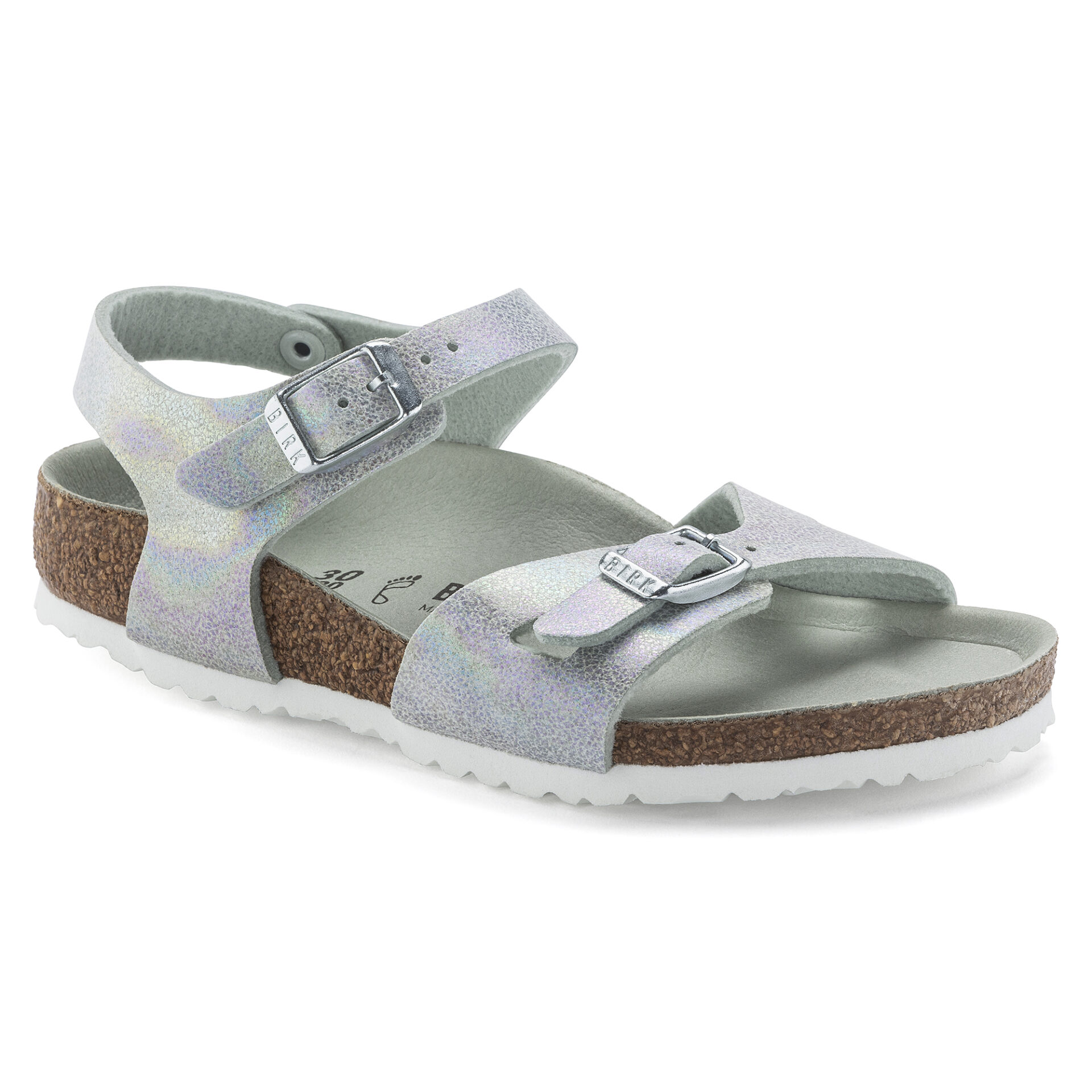 Birkenstock Rio Sandal Iridescent Matcha Microfiber |