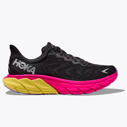 Hoka One One Women's Arahi 6 Black/Pink | Laurie's Shoes