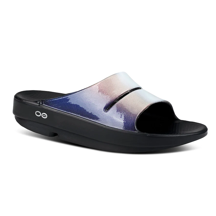 Oofos Women's OOahh Luxe Slide Sandal Calypso | Laurie's Shoes