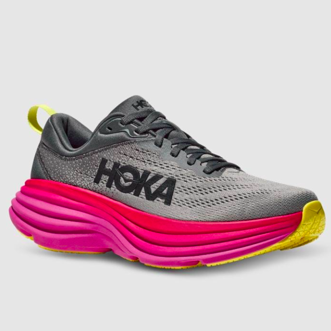 Hoka One One Women's Bondi 8 Castlerock/Strawberry | Laurie's Shoes