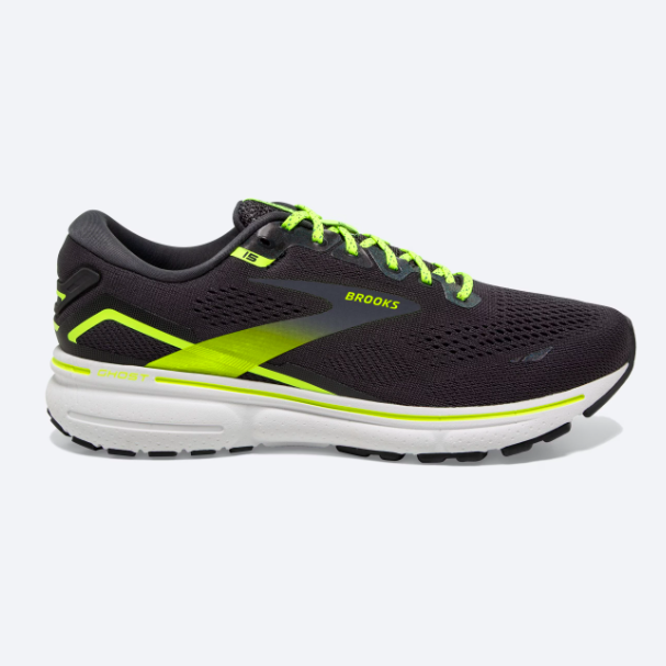 Brooks Men's Ghost 15 Ebony/White/Nightlife | Laurie's Shoes