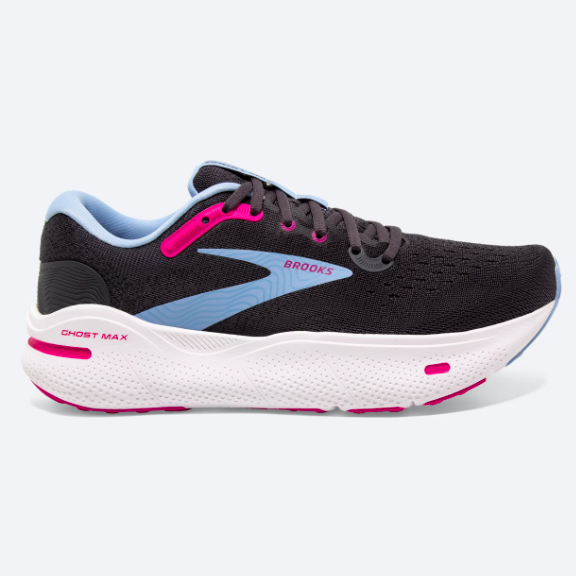 Brooks Women's Ghost Max Ebony/Open Air/Lilac Rose | Laurie's Shoes