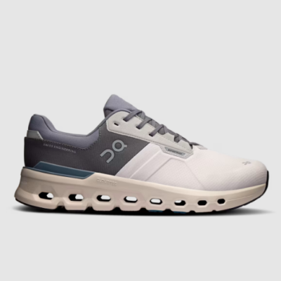 On Men's Cloudrunner 2 Waterproof running shoe with a breathable waterproof membrane, CloudTec® cushioning, Helion™ superfoam midsole, and high-traction outsole.