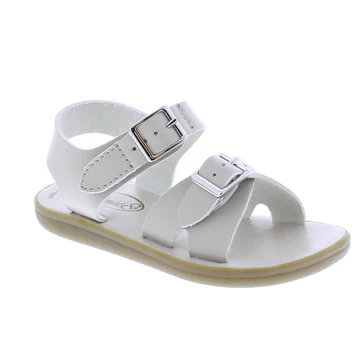 Footmates Kid's Eco-Tide Sandal with eco-friendly synthetic upper, adjustable straps, and padded footbed for comfort and support.